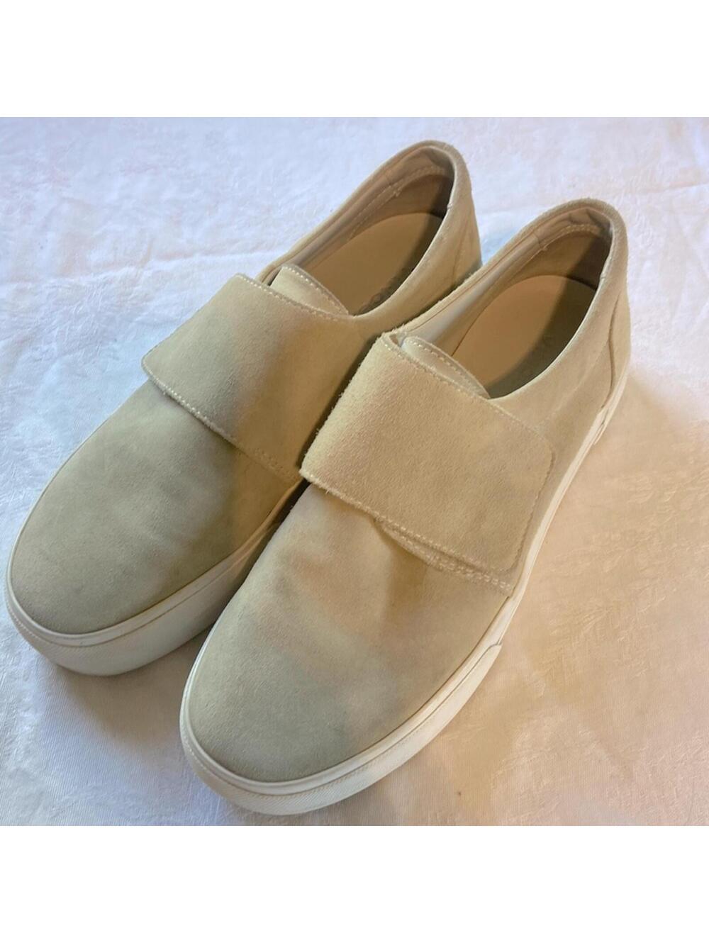 Vince. Beige suede shoes with Velcro closure size 7/37 runs large 8